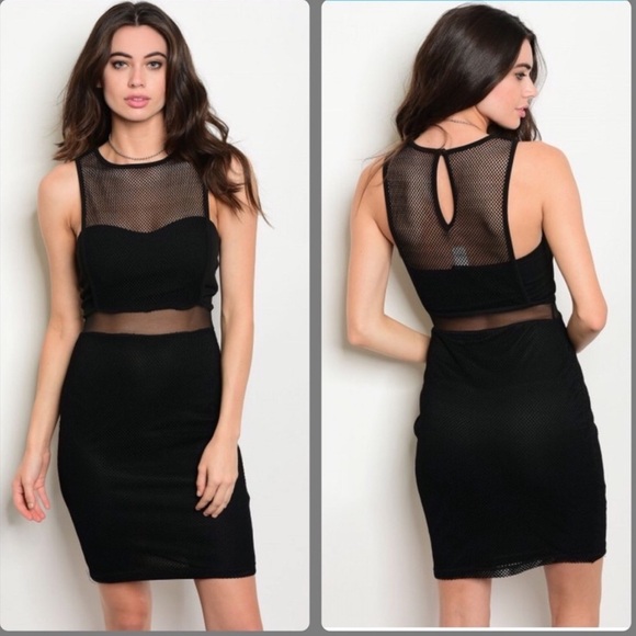 3/$36 black evening party dress mesh/net panels - Picture 1 of 8